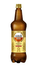 Пиво Gold Bier, Premium Pilsener светлое пастеризованное 4,8% 1.2л