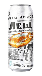 Пиво Лещ светлое непастеризованное 4.5% 0.45мл