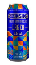 Пиво Boso, Lager светлое фильтрованное 5% 0,5л