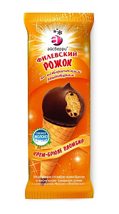 Мороженое пломбир Филевский Крем-брюле в рожке 60г