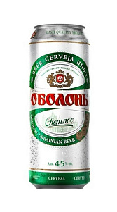 Пиво Оболонь светлое фильтрованное 4.5% 0.45л