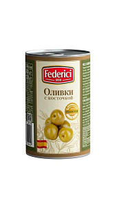 Оливки Federici мансанилья с косточкой 300г
