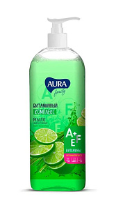 Мыло жидкое Aura Family Лайм и лемонграсс 1л