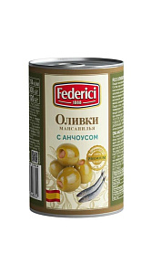 Оливки Federici мансанилья с анчоусом 300г