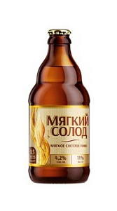 Пиво Мягкий солод светлое фильтрованное 4.2% 0,5л