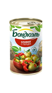 Оливки Бондюэль со сладким перцем 0.315л