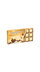 Шоколад Schogetten Белый с грильяжом и фундуком 100г