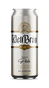 Пиво WelfBrau Premium светлое пастеризованное фильтрованное 4,3% 0,5л