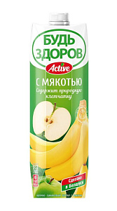 Нектар Будь здоров Яблочно-банановый с мякотью 1л