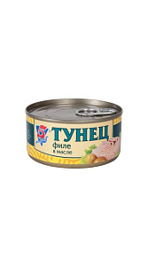Тунец 5 морей филе в масле 185г