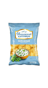 Чипсы картофельные Московский Картофель Сметана и зелень рифленые 150г