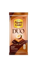 Шоколад Alpen Gold Duo темный фундук-вафля 130г