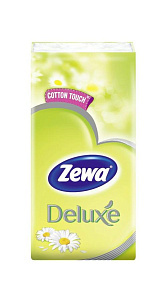Платочки бумажные носовые Zewa Deluxe Ромашка 3 слоя 10шт
