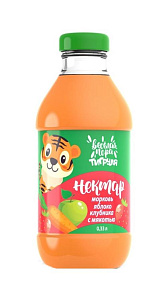 Нектар Тигруля Морковь-яблоко-клубника с мякотью 330мл