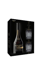 Бренди Torres Gran Reserva Privada 15 лет в подарочной упаковке + 2 стакана, 40% 0,7л