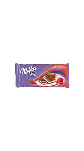 Шоколад Milka молочный Клубника со сливками 90г