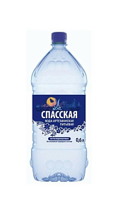 Вода Спасская питьевая природная негазированная 0.6л