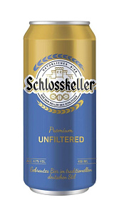 Пиво Schlosskeller светлое нефильтрованное 4.7% 450мл