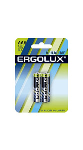 Батарейка Ergolux Alkaline LR03 1.5В мизинчиковая ААА 2шт
