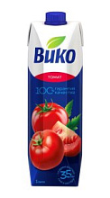 Сок Вико томатный с солью и мякотью восстановленный 1л
