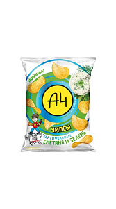 Чипсы картофельные А4 сметана и зелень 50г