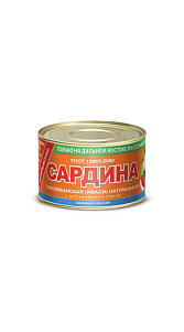 Сардина Примрыбснаб Тихоокеанская натуральная с добавлением масла 250г