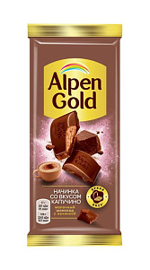 Шоколад молочный Alpen Gold с начинкой со вкусом капучино 80г