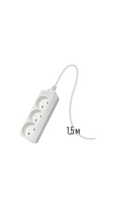 Удлинитель Космос 3 гнезда 1.5м