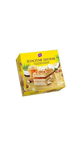 Торт Золотая лилия Карамельный с миндалем и кокосом 310г