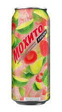Газированный напиток Коктейль Мохито освежающий Клубничный безалкогольный 450мл