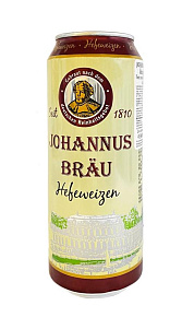 Пиво Johannus Brau светлое нефильтрованное 5.2 % 0.5л