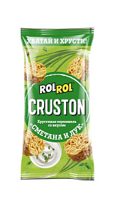 Снеки макаронные Rolrol Cruston Сметана и лук 60г