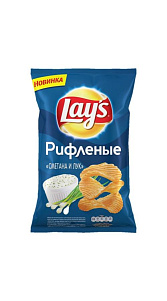 Чипсы картофельные Lays Сметана и лук рифленые 50г