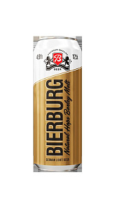 Пиво Bierburg светлое фильтрованное 4,9% 0,45л