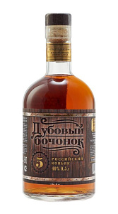 Коньяк Дубовый бочонок, 5 лет выдержки, 40% 0.5л