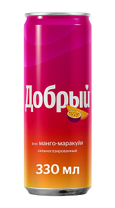 Газированный напиток Добрый Манго-Маракуйя безалкогольный 330мл