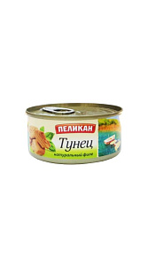 Тунец Пеликан натуральный филе 185г