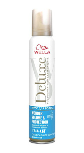 Мусс для волос Wella Deluxe Wonder Volume & Protection Суперсильная фиксация 200мл