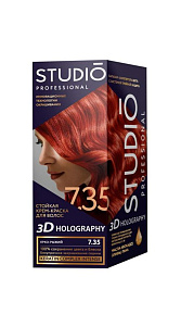 Краска для волос Studio Professional Ярко-рыжий 7.35 50/50/15мл 