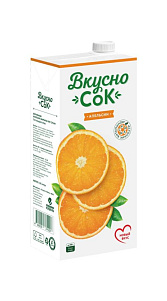 Напиток сокосодержащий Вкусно Сок Апельсин 0.95л