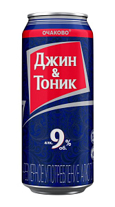 Напиток слабоалкогольный Джин-Тоник 9% 450мл