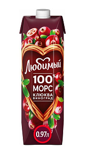 Морс Любимый клюква виноград 0.97л