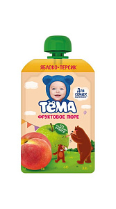 Пюре фруктовое Тема Яблоко-персик 90г