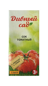 Сок Дивный сад Томатный с мякотью с солью 1л