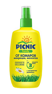 Спрей Picnic Family от комаров мокрецов москитов 120мл