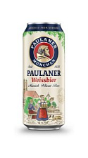 Пиво Paulaner, Weissbier светлое нефильтрованное 5,5% 0,5л.
