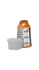 Терка Regent Inox шестигранная с контейнером 23см 330г