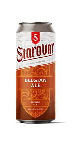 Пиво Starovar, Belgian Ale светлое непастеризованное фильтрованное 5,5% 0,5л