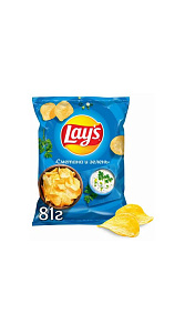Чипсы картофельные Lays Сметана и зелень 81г
