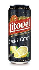 Пивной напиток Litovel, Cerny Citron Alko пастеризованный 4,0% 0,5л